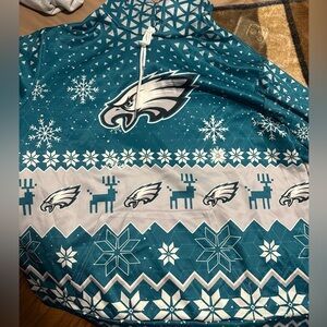 Teal and White Eagles Themed Hoodie